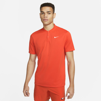 Shop Nike Men's Court Dri-fit Tennis Polo In Orange