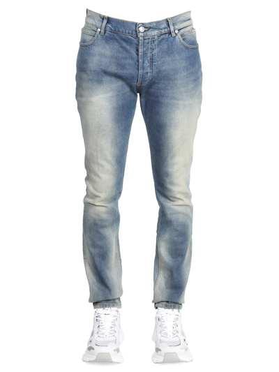 Shop Balmain Jeans Faded In Denim