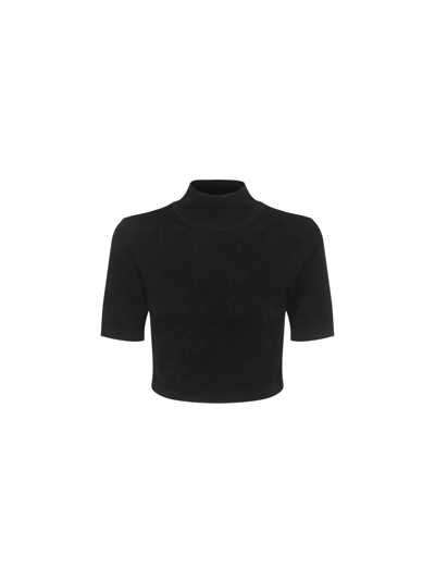 Shop Fendi Cropped Shirt In Black