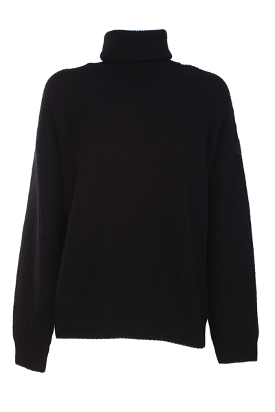 Shop Moncler Turtleneck Sweater In Nero