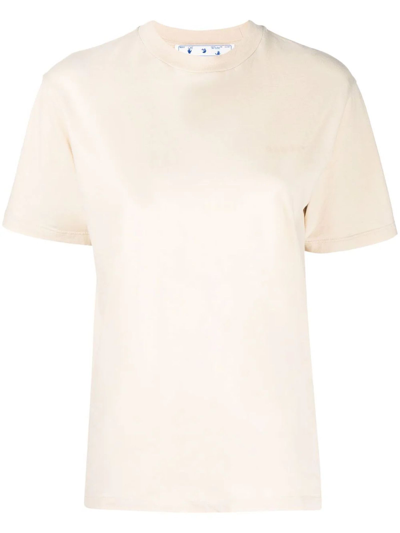 Shop Off-white Beige Cotton T-shirt