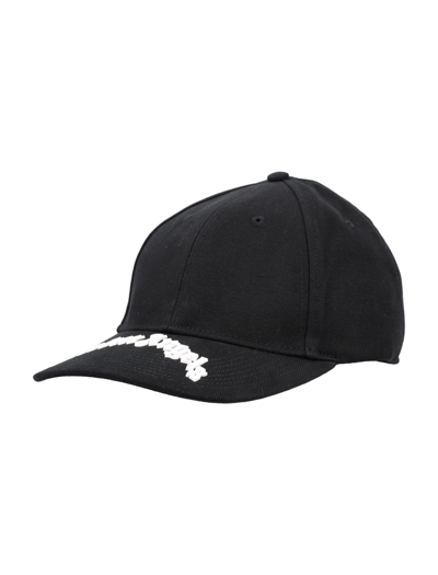 Shop Palm Angels Curved Logo Cap In Black