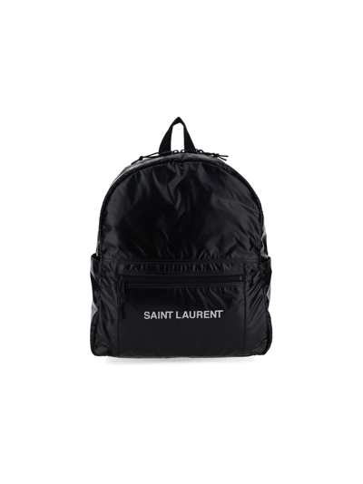 Saint Laurent Backpack In Nero/argento/ne/ne/n | ModeSens