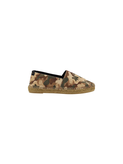 Shop Saint Laurent Espadrilles Shoes In Military Multi/nero