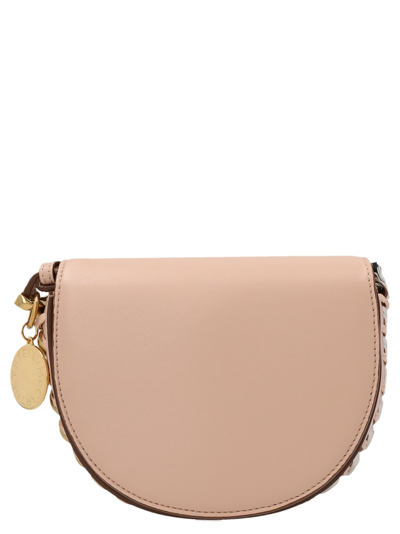Shop Stella Mccartney Small Flap Shoulder Bag In Beige