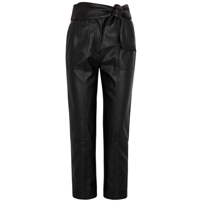 Simkhai Tessa Vegan Leather Cropped Trousers In Black