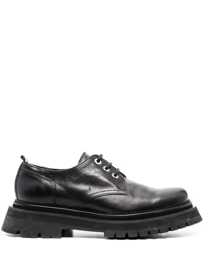 Shop Ami Alexandre Mattiussi Ridged-sole Derby Shoes In Black