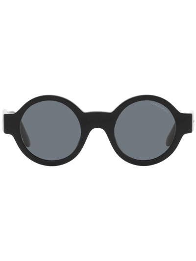 Giorgio Armani Womens Black Ar 903m Round Acetate Sunglasses In Schwarz