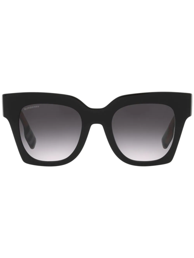 Burberry Eyewear Kitty Square-frame Sunglasses In Schwarz