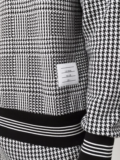 Shop Thom Browne Houndstooth-pattern Cotton Sweatshirt In Black
