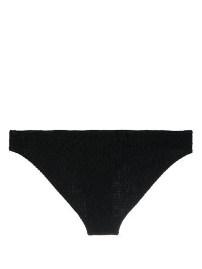 Totême Smocked-finish Bikini Bottoms In Black
