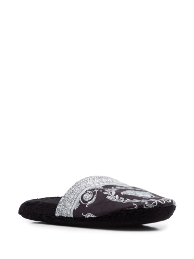 Shop Versace I Love Baroque Slippers In Black