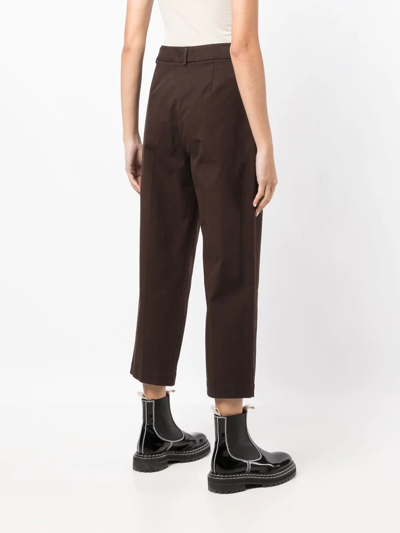 Shop Ymc You Must Create Cropped Tailored Trousers In Brown