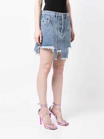 Shop Natasha Zinko Asymmetric Denim Mini Skirt In Blau