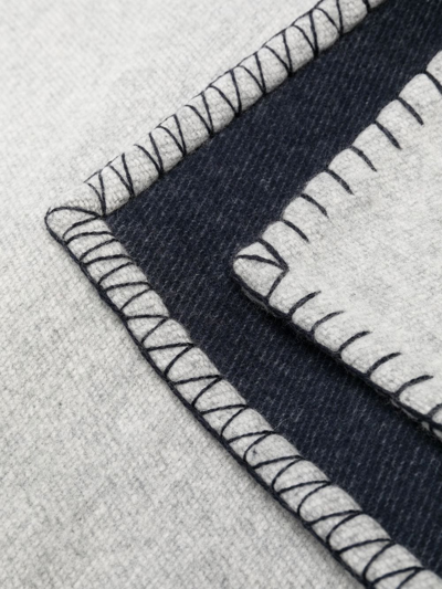 Johnstons Of Elgin Two-tone Wool-cashmere Blend Blanket In Silber