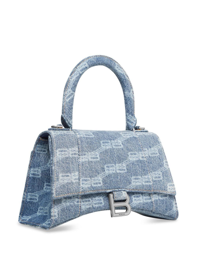 Shop Balenciaga Logo-print Leather Crossbody Bag In 4716 - Blue