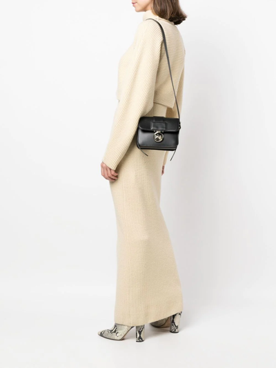 Longchamp Logo-plaque Cross Body Bag In Black