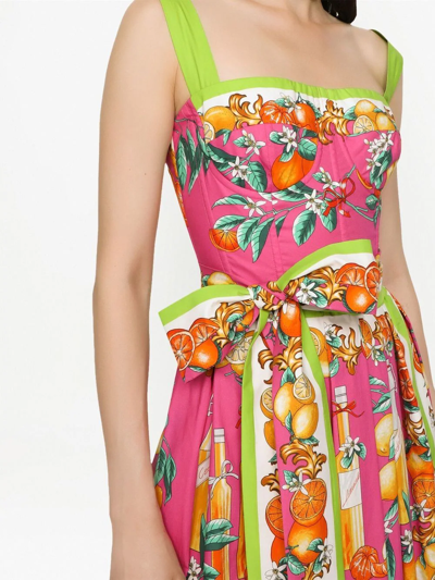 Shop Dolce & Gabbana Graphic-print Maxi Dress In Rosa