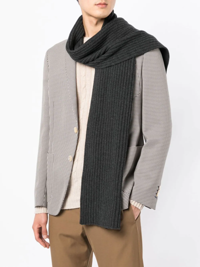 N•peal Ribbed-knit Cashmere Scarf In Blue