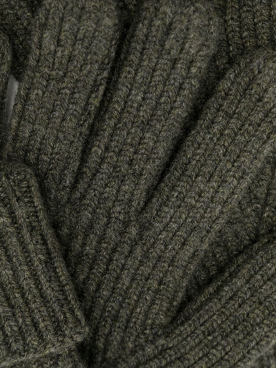 N•peal Ribbed-knit Organic-cashmere Gloves In Green