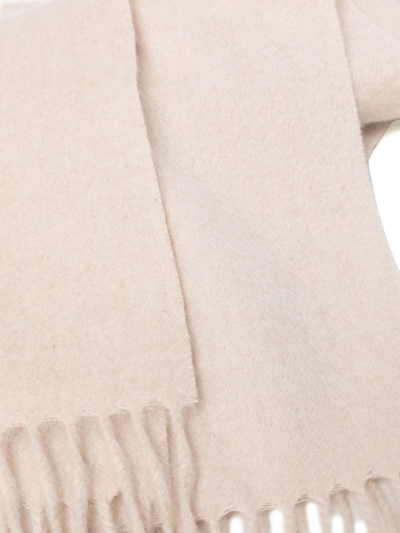 Shop N•peal Frayed-edge Cashmere Scarf In White