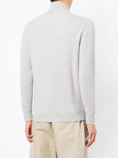 Shop N•peal Ribbed-knit Jumper In Grey