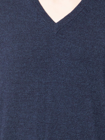 Shop N•peal Cashmere V-neck Jumper In Blue