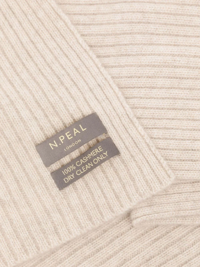 N•peal Ribbed-knit Cashmere Scarf In Brown