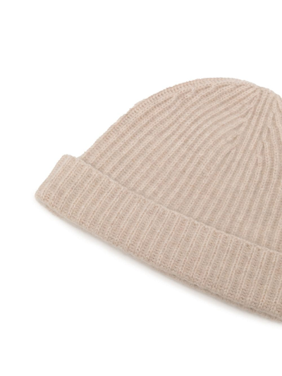 Shop N•peal Chunky Ribbed-knit Beanie In Brown