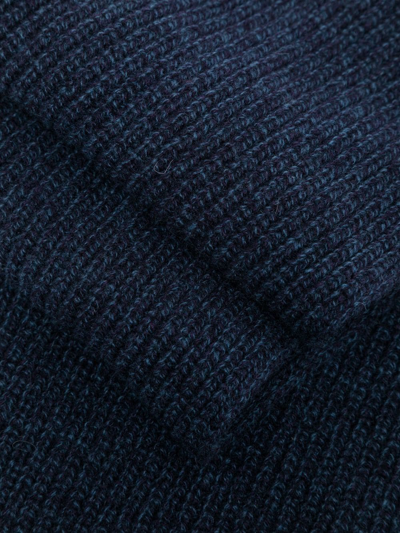 Shop N•peal Knitted Organic-cashmere Scarf In Blue