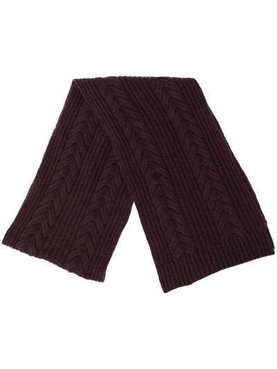 Shop N•peal Cable-knit Cashmere Scarf In Red