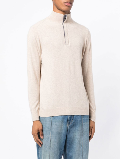 Shop N•peal Knitted Cashmere Jumper In White