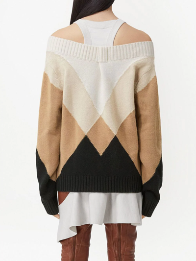 Burberry Intarsia-knit Pattern Jumper In Soft Fawn