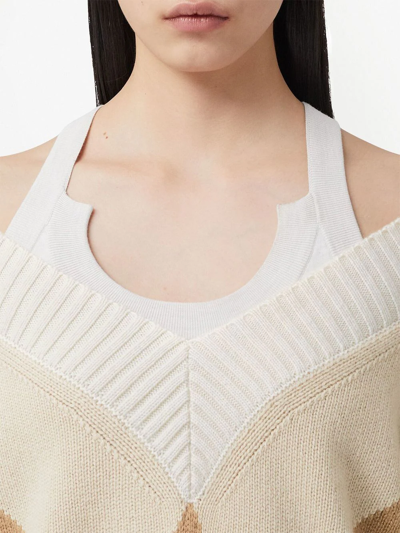 Burberry Intarsia-knit Pattern Jumper In Soft Fawn