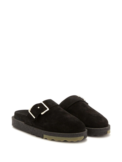 Off-white Sponge Buckle-embellished Slippers In Schwarz
