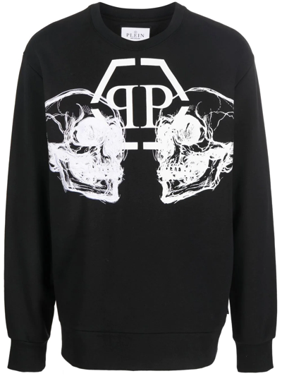 Philipp Plein Skull-print Sweatshirt In Black