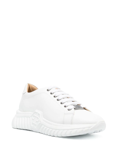 Shop Philipp Plein Runner Basic Low-top Sneakers In White