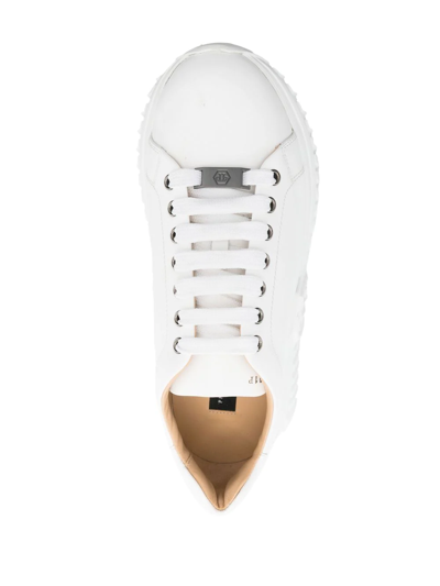 Shop Philipp Plein Runner Basic Low-top Sneakers In White