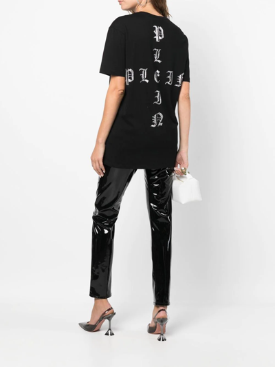 Shop Philipp Plein Gothic Plein Crystal-embellished T-shirt In Black