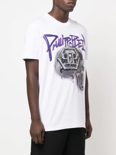 Shop Philipp Plein Skull-print Short-sleeve T-shirt In White