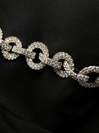 Shop Philipp Plein Asymmetric Chain-link Trimmed Dress In Black