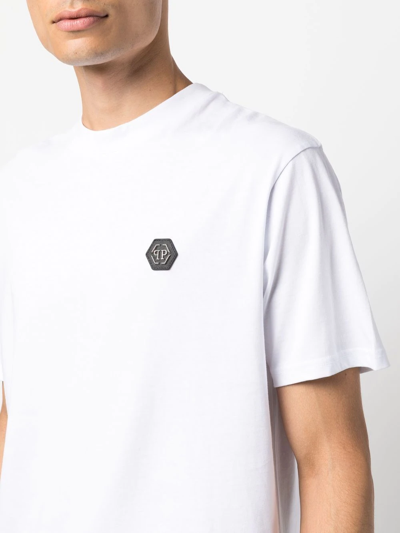 Philipp Plein Crystal-embellished Cotton T-shirt In White