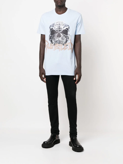 Shop Philipp Plein Skull-print Short-sleeve T-shirt In Blue