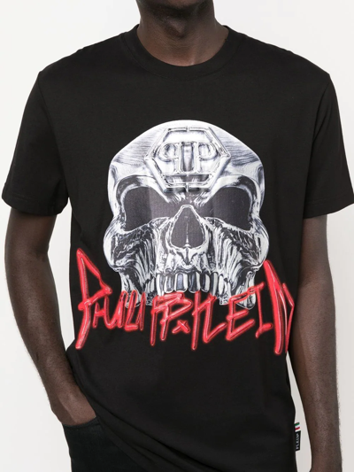 Philipp Plein Skull-print Short-sleeve T-shirt In Black