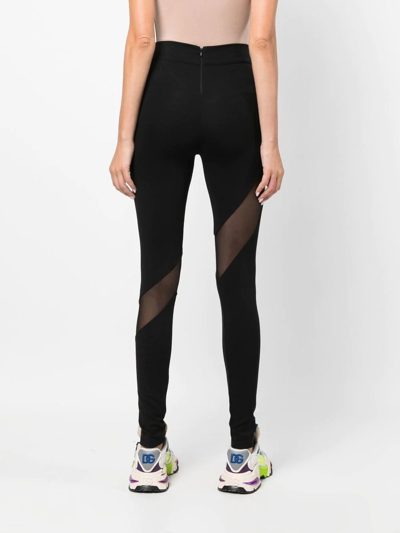 Philipp Plein Logo-plaque High-waist Leggings In Black