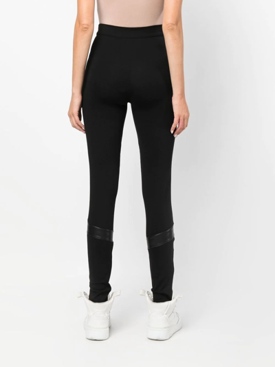 Shop Philipp Plein Super High-waisted Denim-leggings In Black