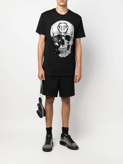Shop Philipp Plein Ss Skull Print T-shirt In Black