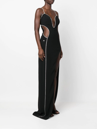 Shop Philipp Plein Embellished Sleeveless Maxi Dress In Black