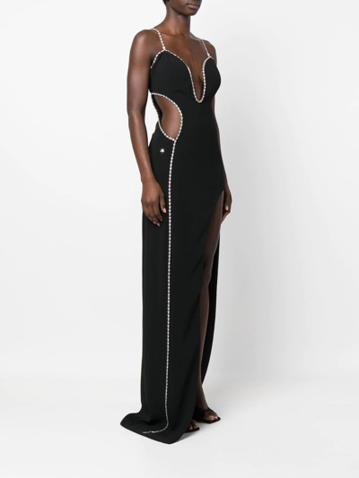 Philipp Plein Embellished Sleeveless Maxi Dress In Black