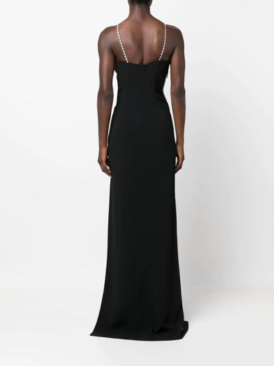 Shop Philipp Plein Embellished Sleeveless Maxi Dress In Black